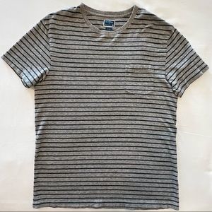 Gray Striped J Crew Slim-Fit T Shirt | Size S